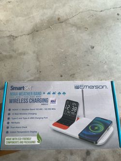 Emerson wireless charger and clock