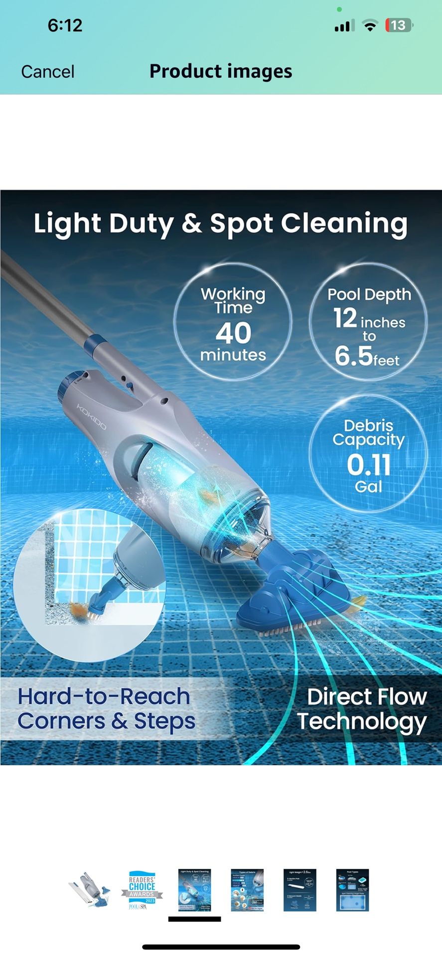 Rechargeable Pool Vacuum 