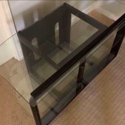 TV Stand With Glass Shelves