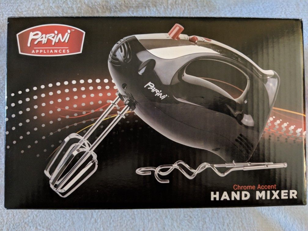 Brand New! Parini Chrome Accent Hand Mixer
