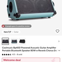 BP40D 80W Battery-Powered Guitar Amplifier with EQ & Bluetooth - Ultra-Portable