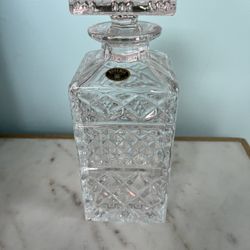 Crystal Bohemia MADISON Whiskey  Diamond Pattern  Crystal  Decanter With Stopper 