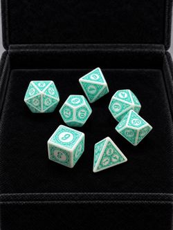 King of Crits Tribal Coral 7pc Polyhedral RPG Dice NEW