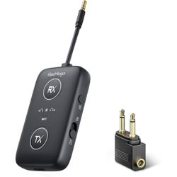 Brand: ElecMoga 2025 Upgraded Airplane Bluetooth 5.4 Adapter with aptX Adaptive, ElecMoga Airplane Travel Essentials Supports 2 AirPods or Headphones,