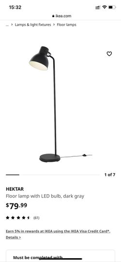 IKEA Hektar Floor Lamp With Led Bulb