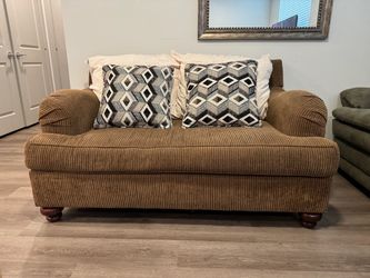 Comfortable Brown Loveseat