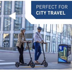 Electric Scooter - 8.5" Solid Tires, Quadruple Shock Absorption, Up to 19 Miles Long-Range, 19 Mph Top Speed, Portable Folding Commuting Scooter for A