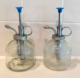 Clear Glass Plant Misters - Hold 8 ounces - Vintage 1960s