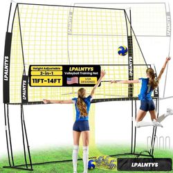Volleyball Training Equipment, Volleyball Net System with Freely Height-Adjustable for Backyard, Volleyball Practice Net for Serving Setting Spiking, 