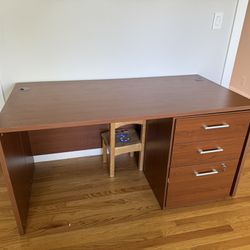 Desk With File Cabinet