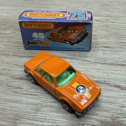 MIB Matchbox Superfast #45 Orange BMW 30CSL Diecast Car in Box Lesney 1976