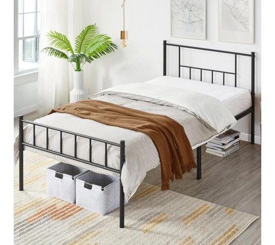 Yaheetech Basic Metal Bed Frame with Headboard and Footboard Bed Foundation