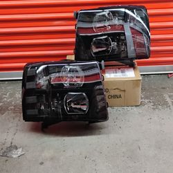 Pair Headlights For 2007-2013 Chevy Silverado 1(contact info removed)HD Black Housing L+R