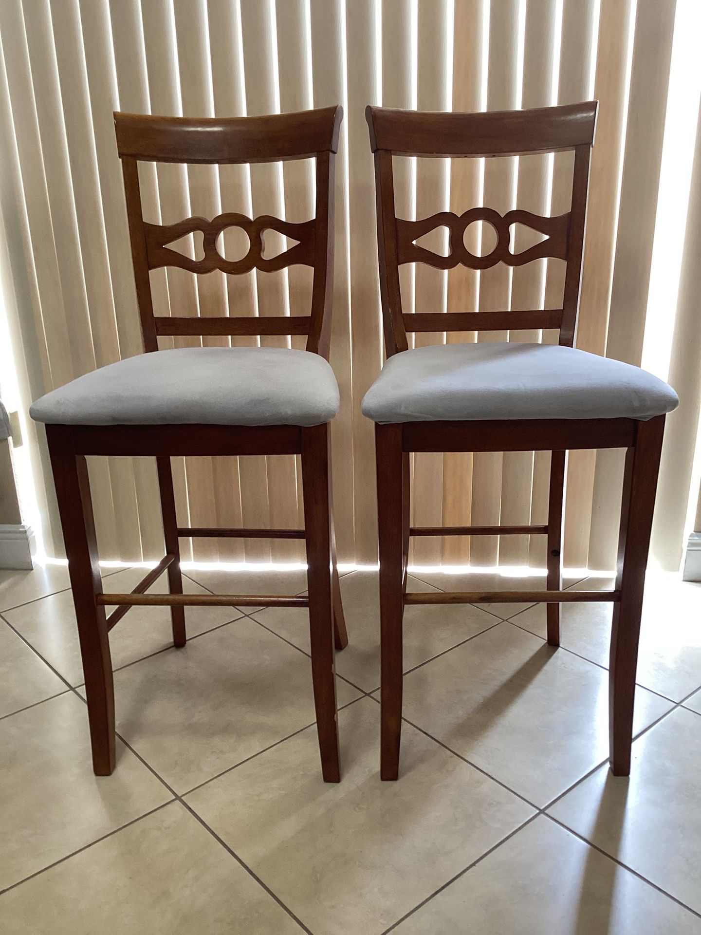 REDUCED!! Kitchen/Bar Wood Stools (Set Of Two)