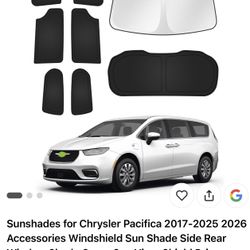 Sunshades for Chrysler Pacifica 2017-2025 2026 Accessories Windshield Sun Shade Side Rear Window Shade Cover Sun Visor Shield Privacy Protection Keep 