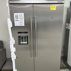 New Scratch And Dent Kitchenaid 48” Side By Side Refrigerator Stainless Steel 