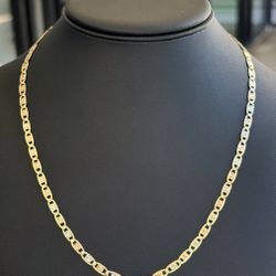 Jewelry 14k solid Yellow three tone Gold mariner link 24.25” Chain necklace 13.10 grams 4.00mm