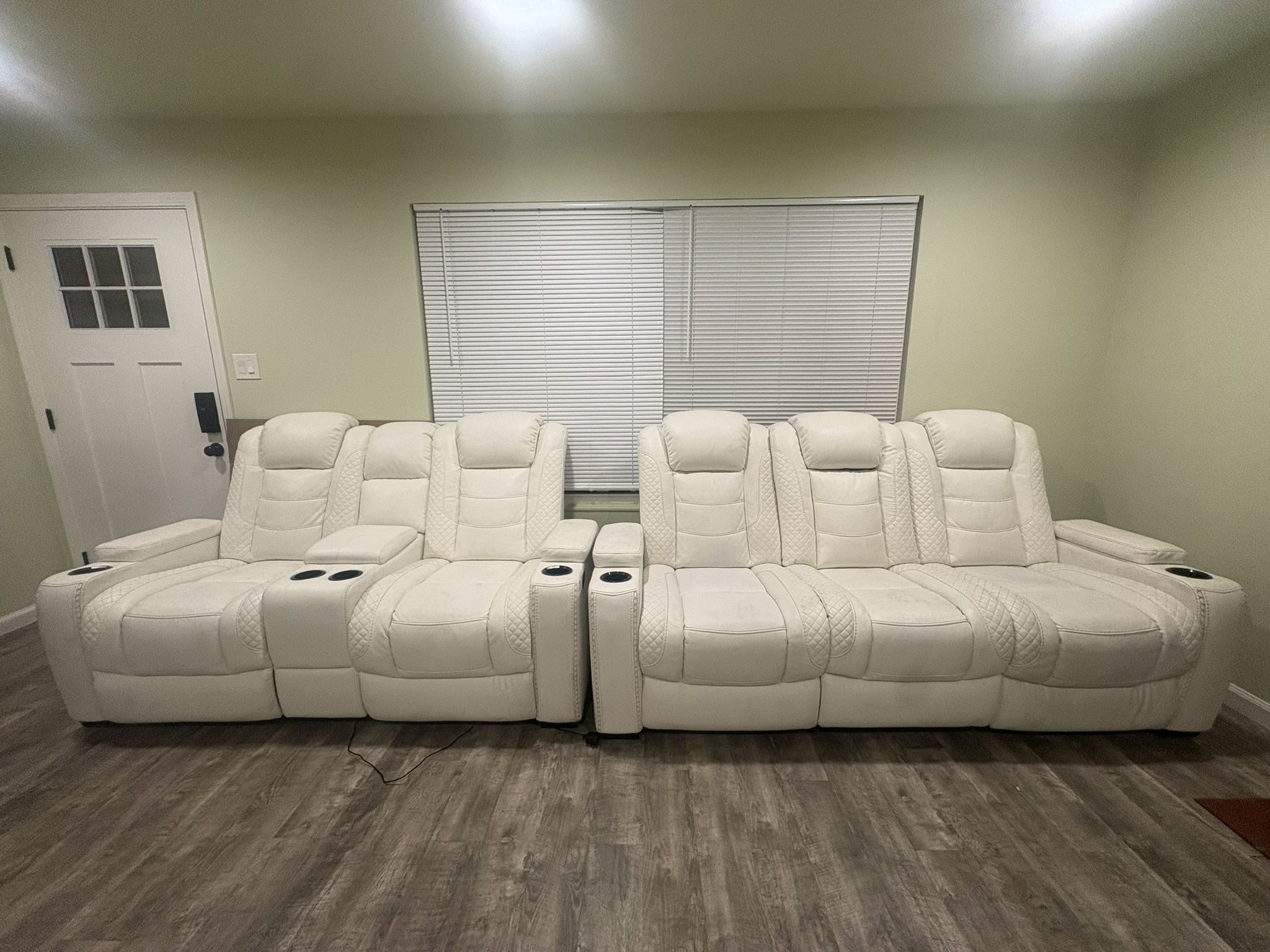 Ashley Party Time Power Reclining Loveseat with Console