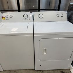 Amana Top Loading Washer With Agitator And Gas Dryer Set 
