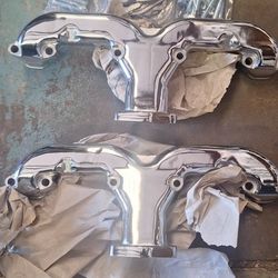 Polished Ram Horn Exhaust Manifolds Chevrolet  Small Block,great Hot Rod Rat Rod. 21/2 Outlet,complete  See Pics 35th Ave And McDowell Phx Or Meet In 