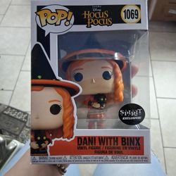 Funko Pop! Disney Hocus Pocus #1069 Dani with Binx figure, which is a Spirit Halloween exclusive edition