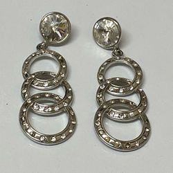 Bijoux New York Silver Crystal Dangle Earrings