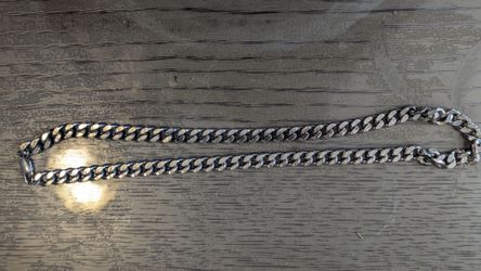 Solid Silver rhodium plated 10mm necklace