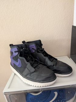 Jordan 1 High React 'Black Court Purple' High Top Sneakers