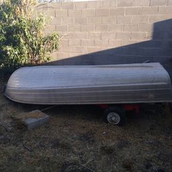 12'aluminum Boat Mirro Craft  A Half Finished Trailer ,Johnson 6 Horse Legit Bill Of Sales For Both$550