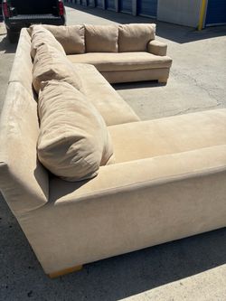 Goose Feather Large Beige Sectional Couch 🛻Delivery Available🛻