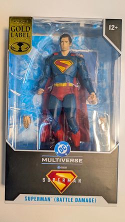 Mcfarlane Toys DC Multiverse Superman Movie 7" Figure Battle Damaged Gold Label