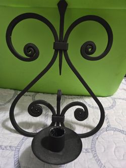 Black Scroll Candle Holder