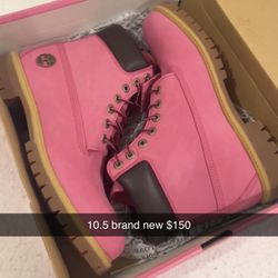 Breast Cancer Timberland Boots Size 10.5 Og All 