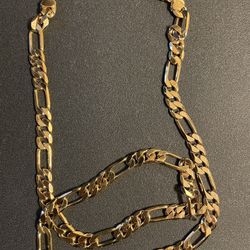 14k Gold Finish Figaro Necklace