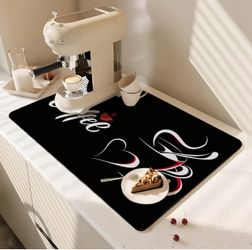 Coffee Bar Mat Rubber Dish Drying Mat For Kitchen Counter Coffee Mat