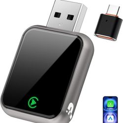 Wireless CarPlay Adapter [2025 Upgrade], Convert Wired to Wireless CarPlay Adapter for Apple, Plug & Play, Mini Wireless Dongle for iPhone & Android w