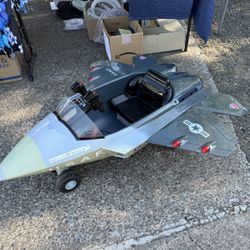 Power wheel F-22 Raptor ride-on toy jet.
