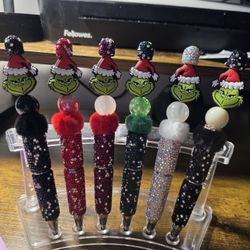 Grinch Beaded Pens
