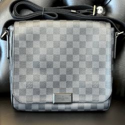 Authentic Louis Vuitton Damier Graphite District PM Messenger Bag