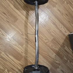 Curling Bar (with 75lb In plates)