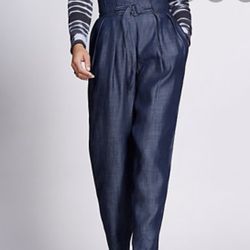 High Waisted Paper Bag Style Trousers