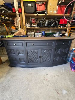 Refinished dresser/buffet dark charcoal