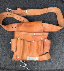 Vintage Sears Craftsman Electricians 100% Saddle Leather Tool Pouch