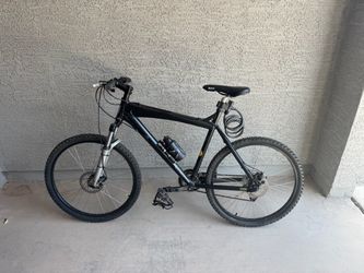 Black Mountain Bike with Front Suspension