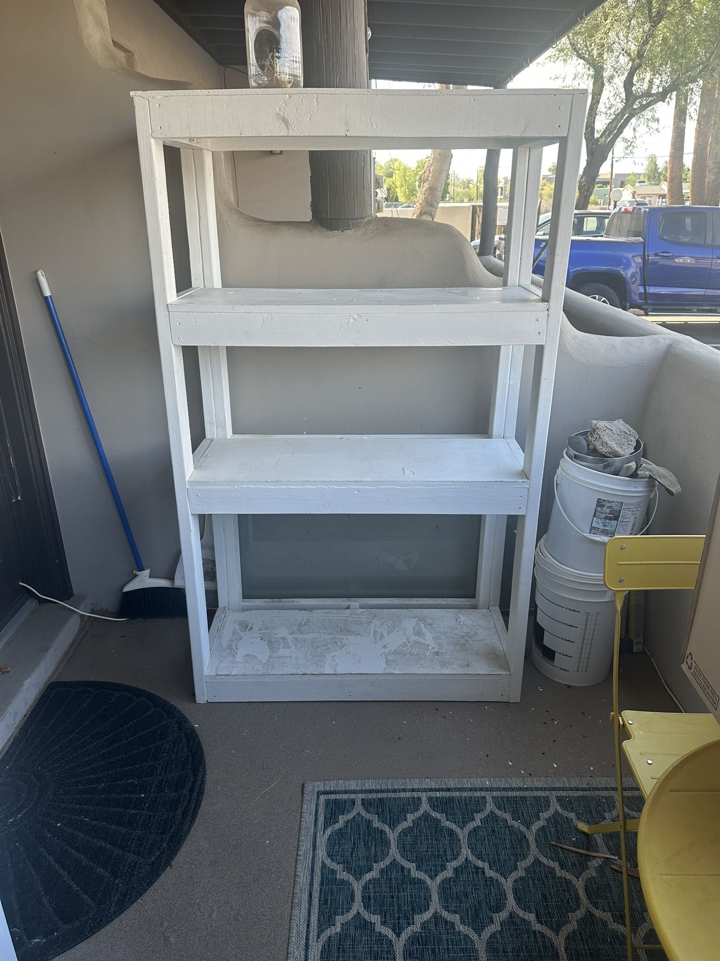 Wooden shelves