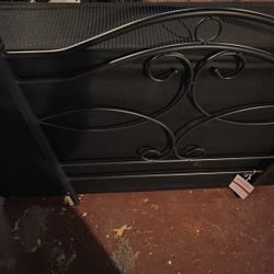 🛏️ Twin Bed Frame + Iron Headboard + Box Spring — $10.00