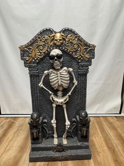 Animated Halloween Skeleton Tombstone Decoration