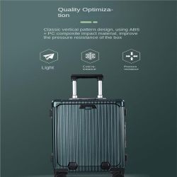 Travel Suitcase Aluminum Frame Suitcase Front Opening Password Box Business Boarding Universal Wheel 20-inch Trolley Case Trolley Case, Black