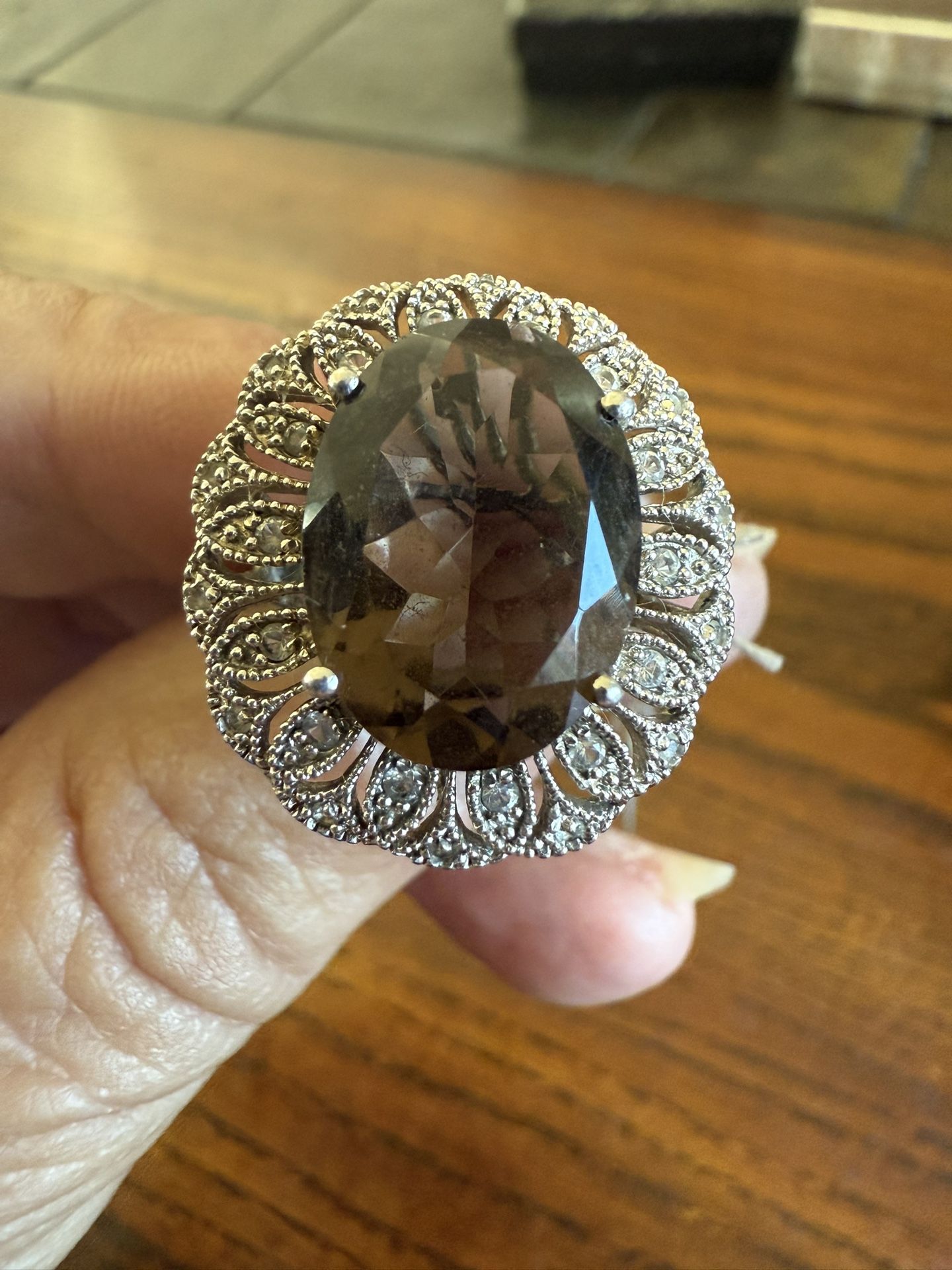 Vintage Sterling Silver Quartz Ring
