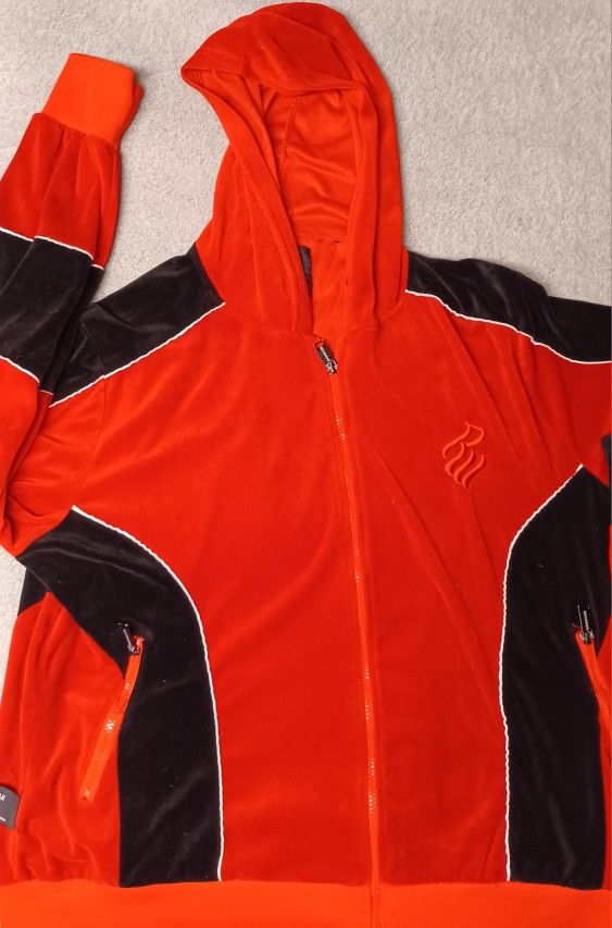Men's Size Xlarge XL Rocawear Long Sleeve Full Zip Hoodie Soft Material Red